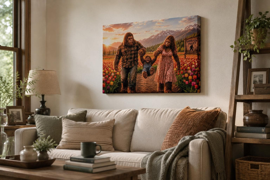 Bigfoot Family Photo Canvas Print Canvas Print — alternate angle