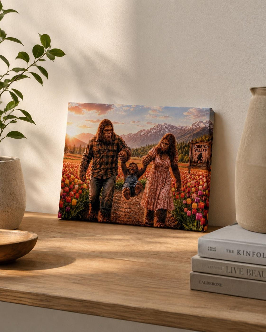 Bigfoot Family Photo Canvas Print Canvas Print — alternate angle