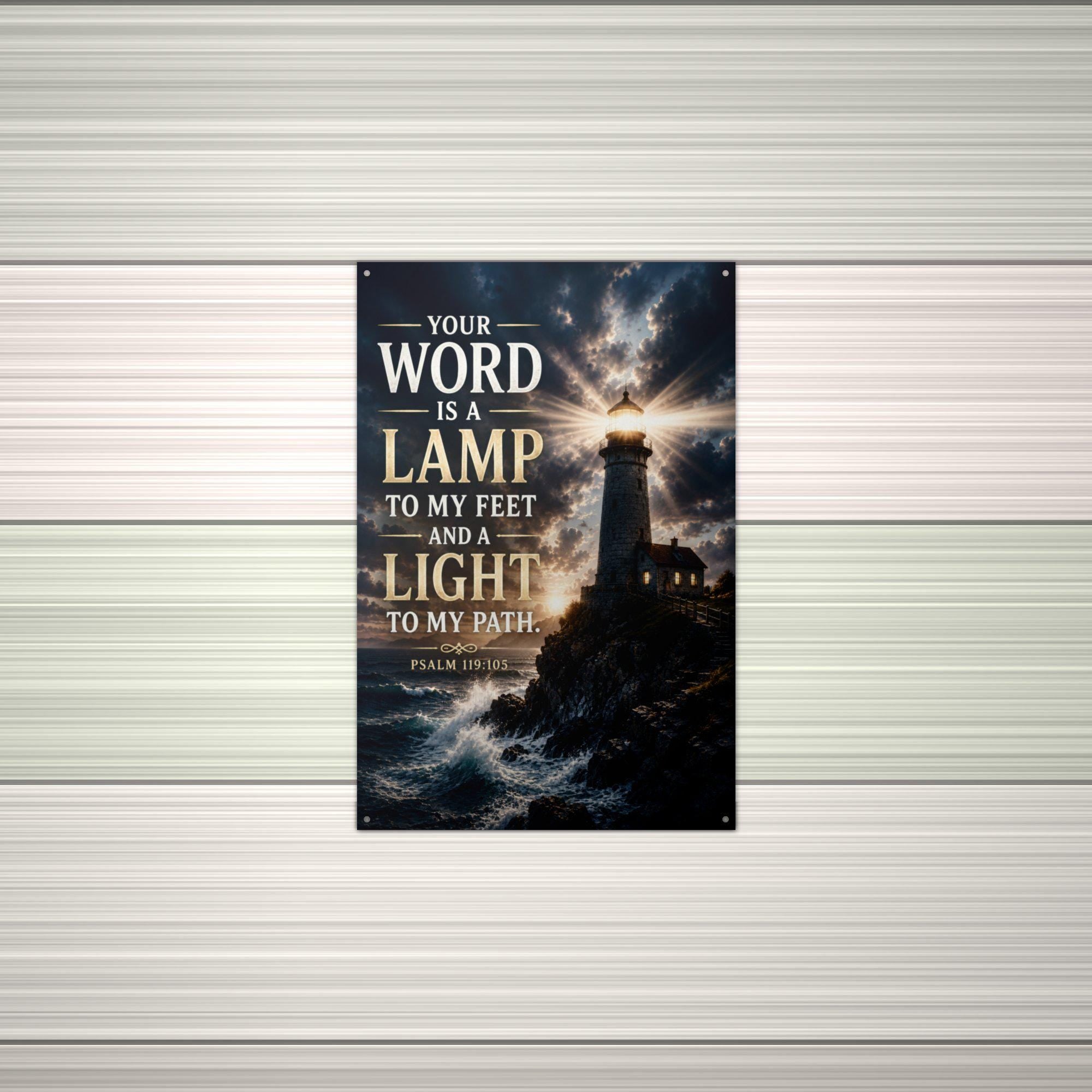 Lamp to My Feet Christian Metal Sign Aluminum Sign — alternate angle