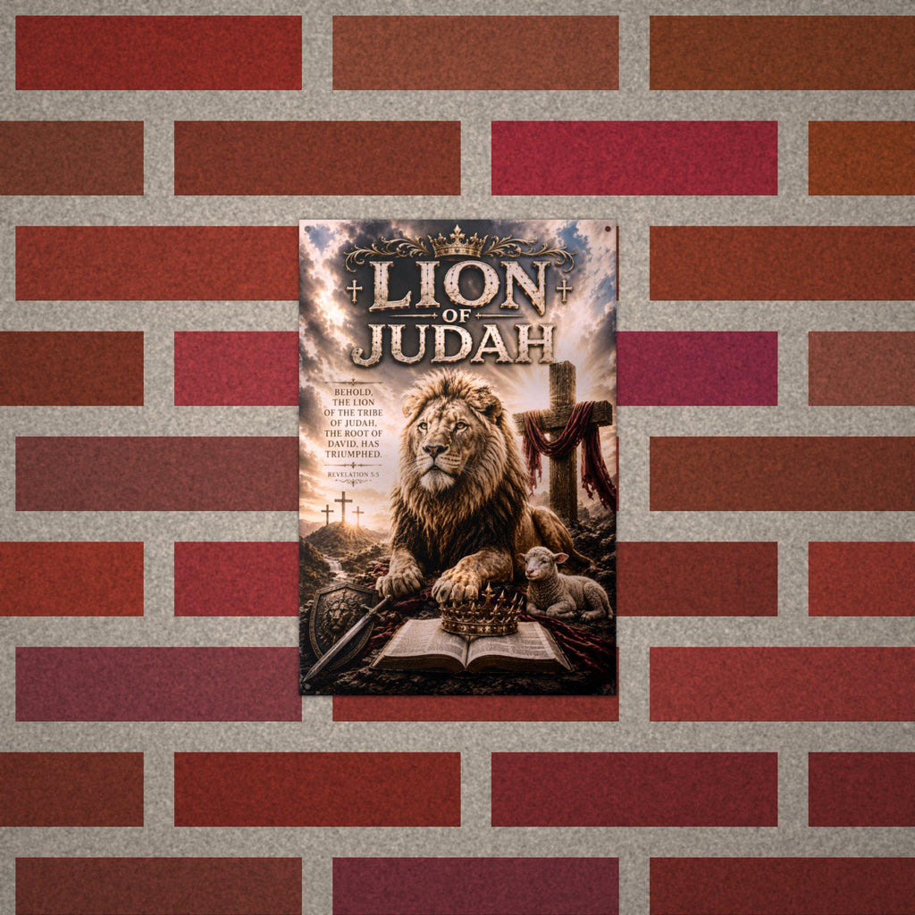 Lion of Judah Christian Metal Sign Aluminum Sign — alternate angle