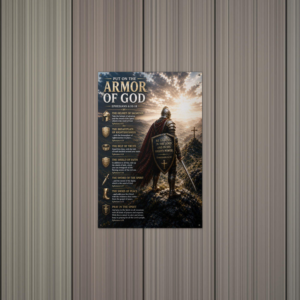 Armor of God Shield Knight Christian Metal Si Aluminum Sign — alternate angle