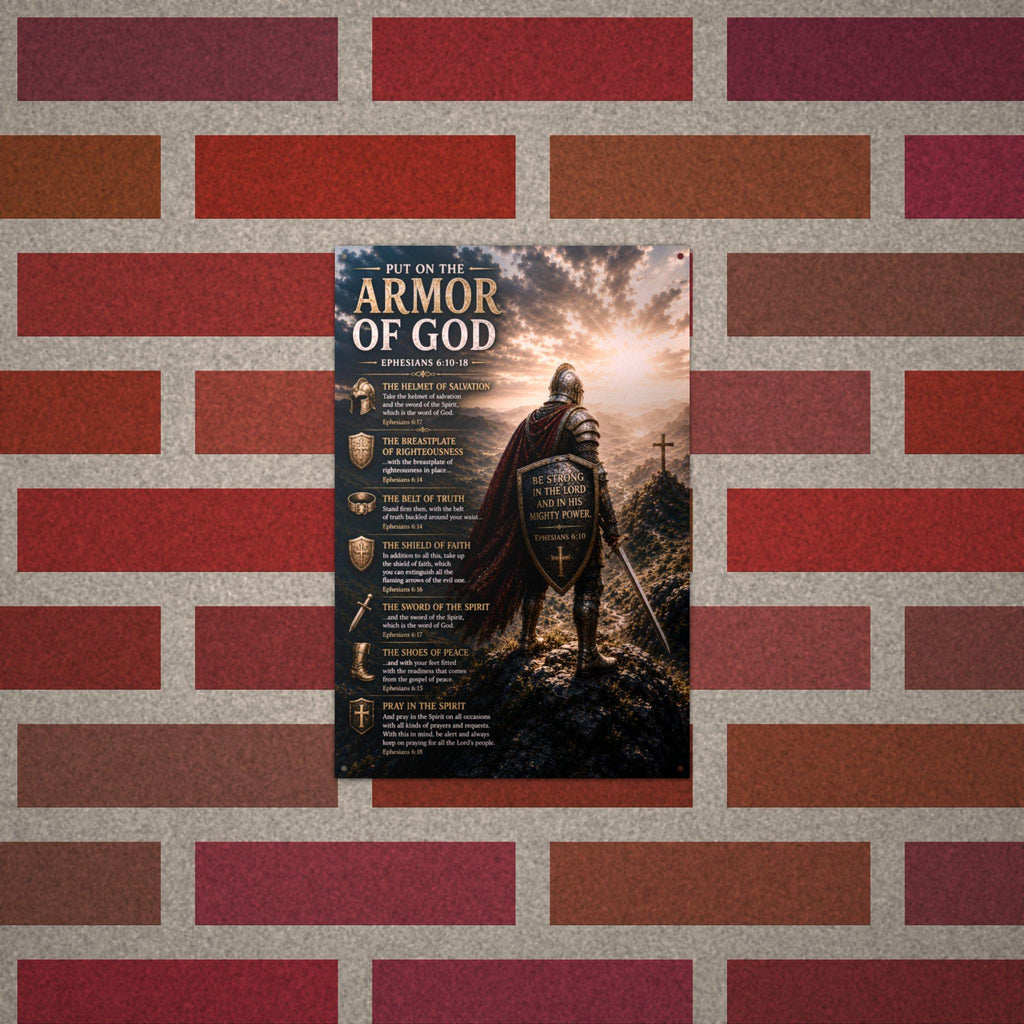 Armor of God Shield Knight Christian Metal Si Aluminum Sign — alternate angle