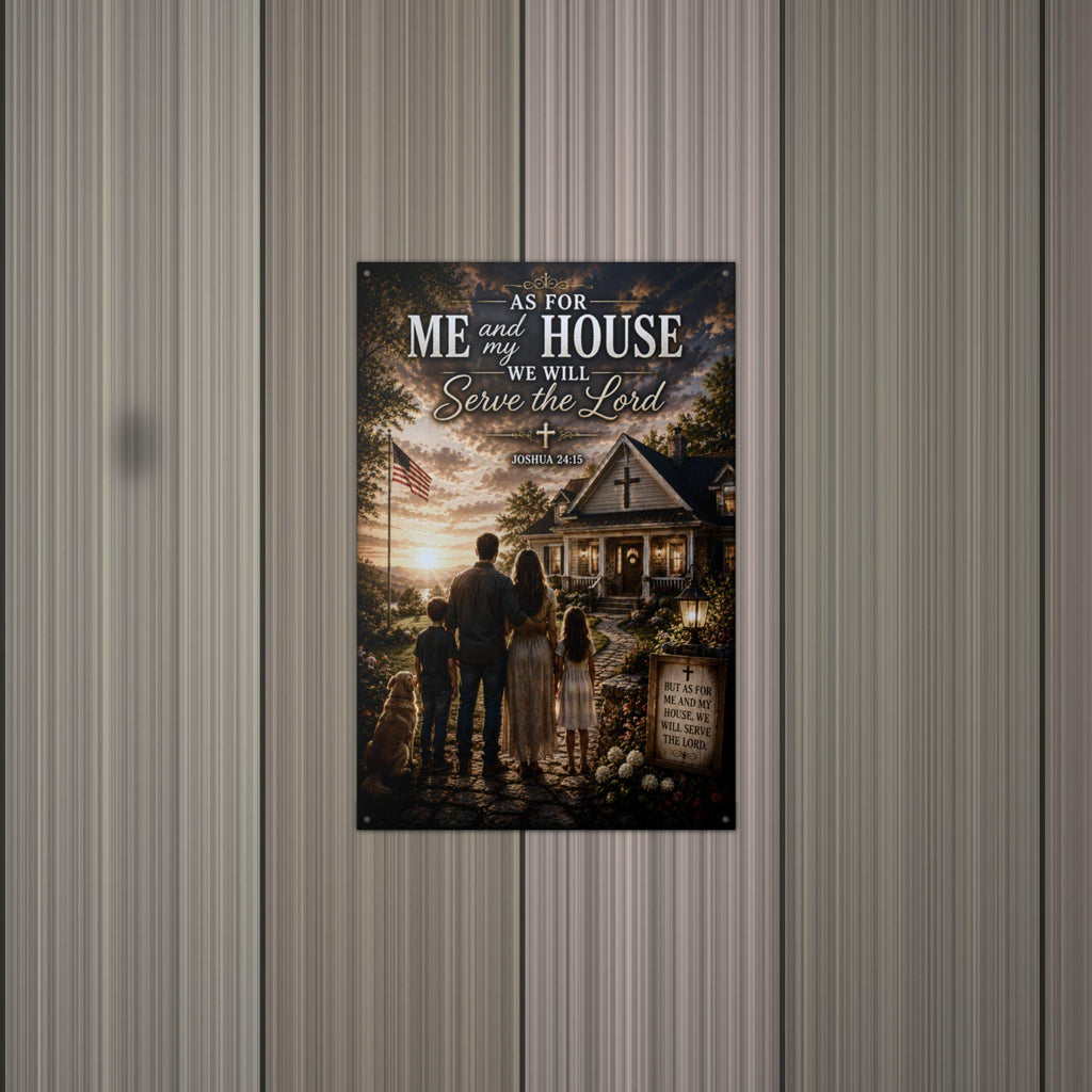 As For Me and My House Christian Metal Sign Aluminum Sign — alternate angle
