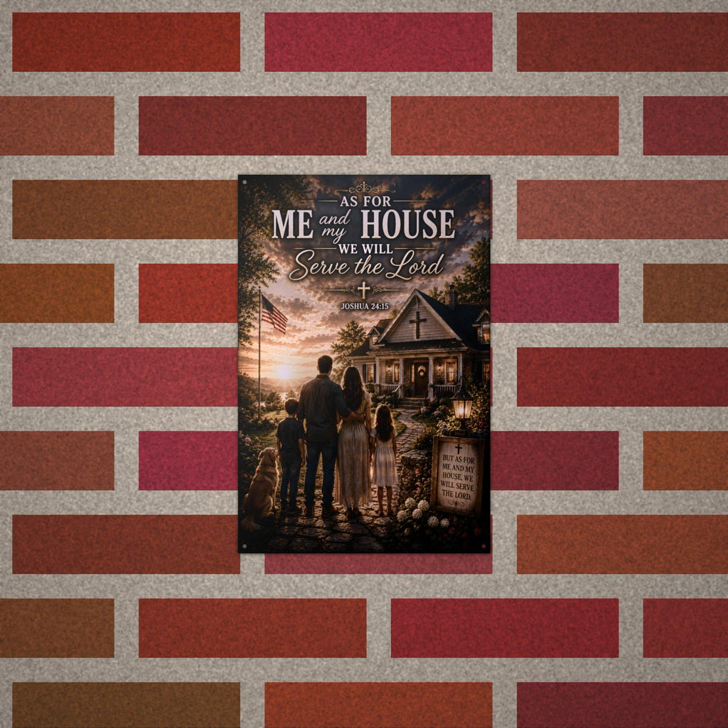 As For Me and My House Christian Metal Sign Aluminum Sign — alternate angle