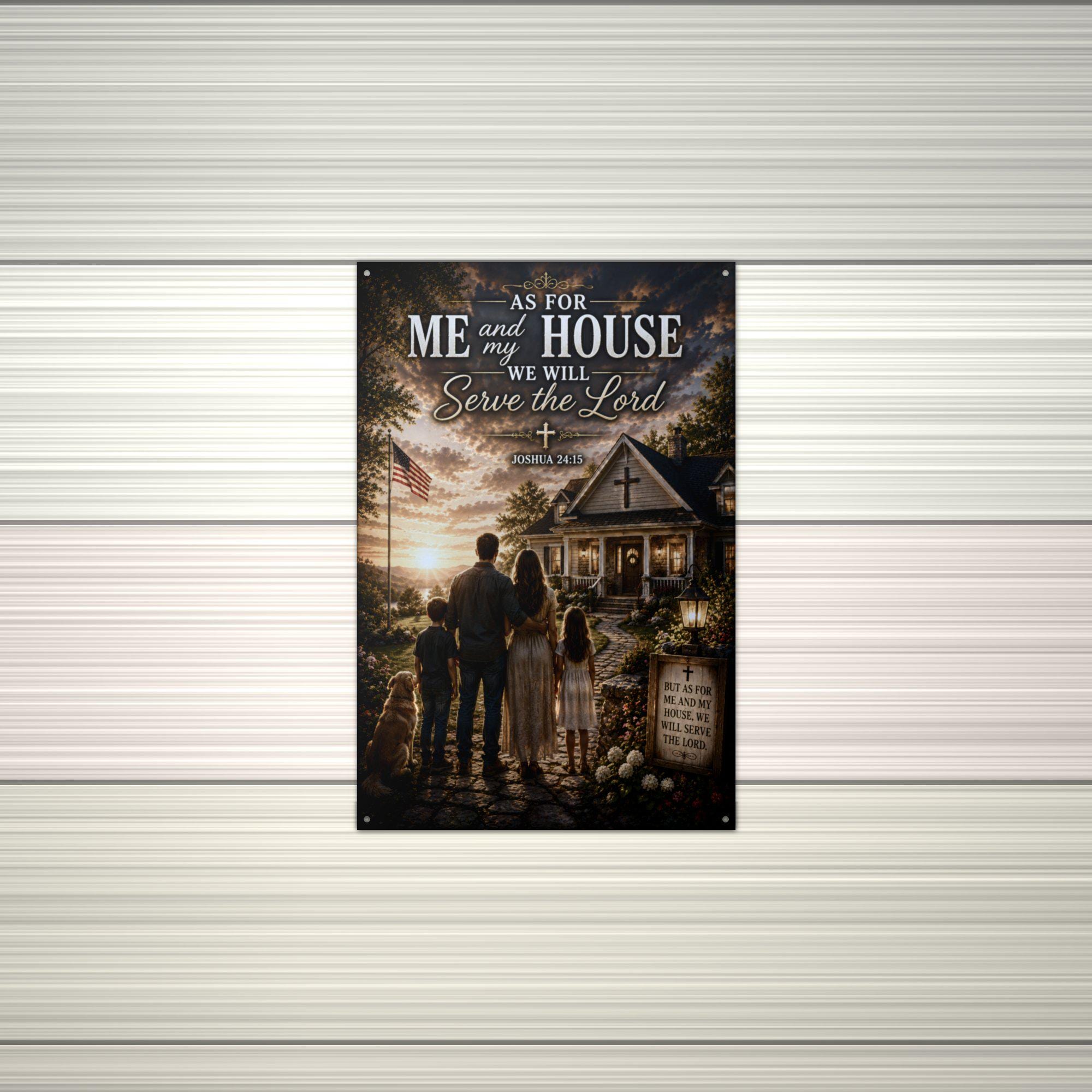 As For Me and My House Christian Metal Sign Aluminum Sign — alternate angle
