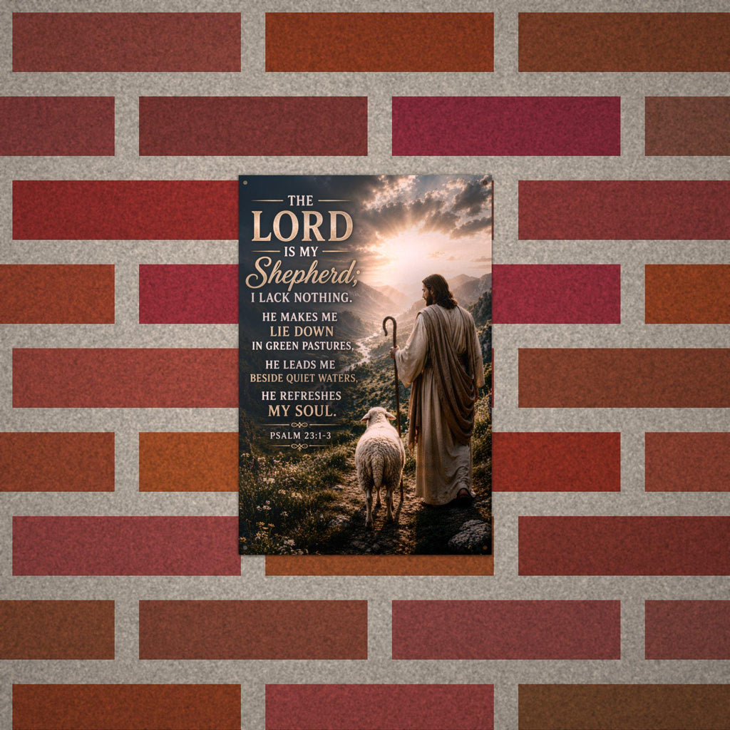 The Lord Is My Shepherd Christian Metal Sign Aluminum Sign — alternate angle