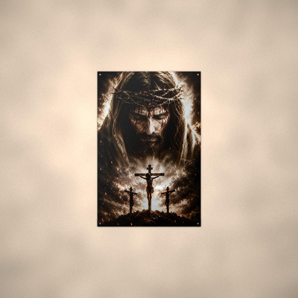 Crown of Thorns Christian Metal Sign Aluminum Sign — lifestyle setting