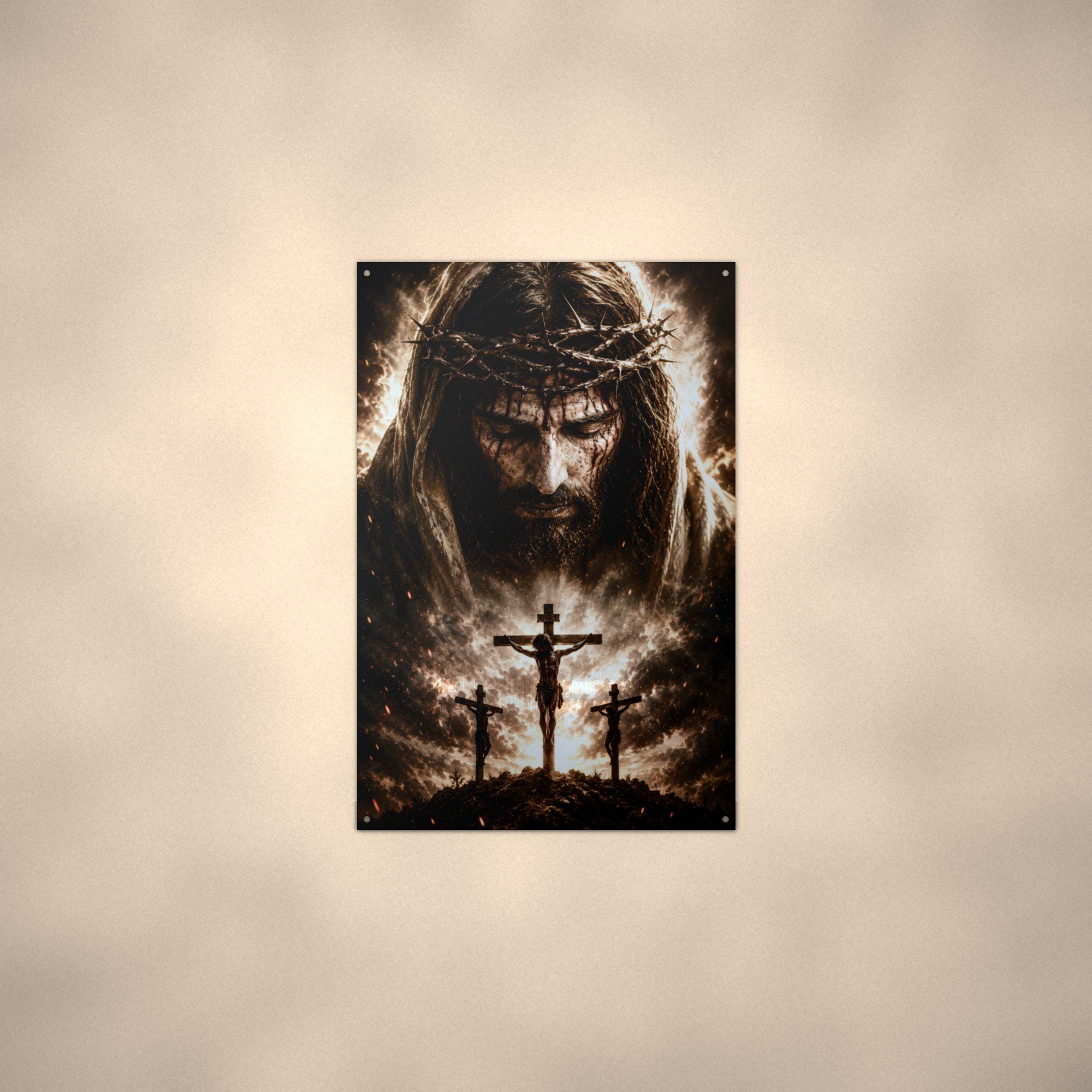Crown of Thorns Christian Metal Sign Aluminum Sign — lifestyle setting