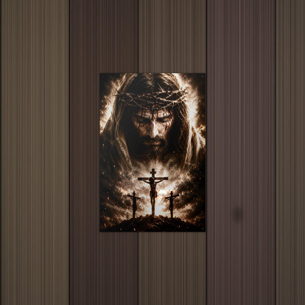 Crown of Thorns Christian Metal Sign Aluminum Sign — detail view