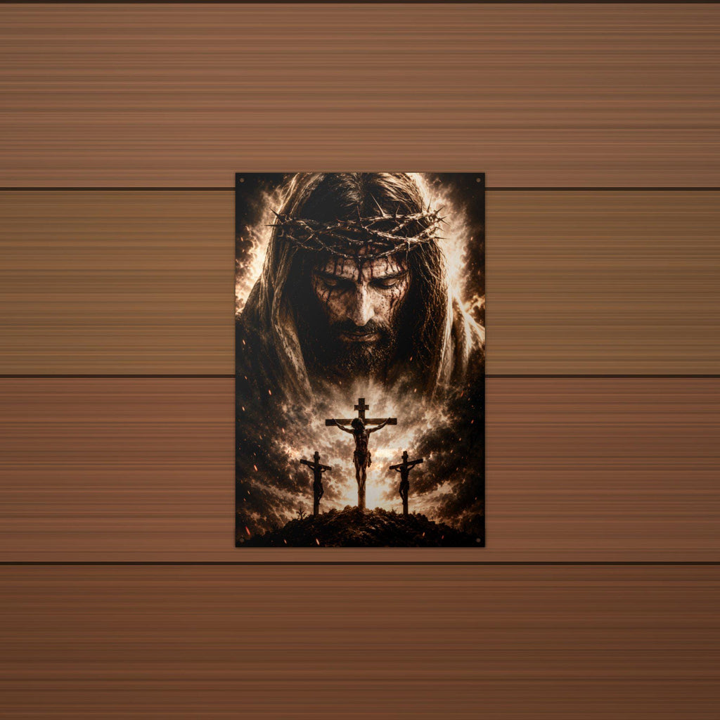 Crown of Thorns Christian Metal Sign Aluminum Sign — alternate angle