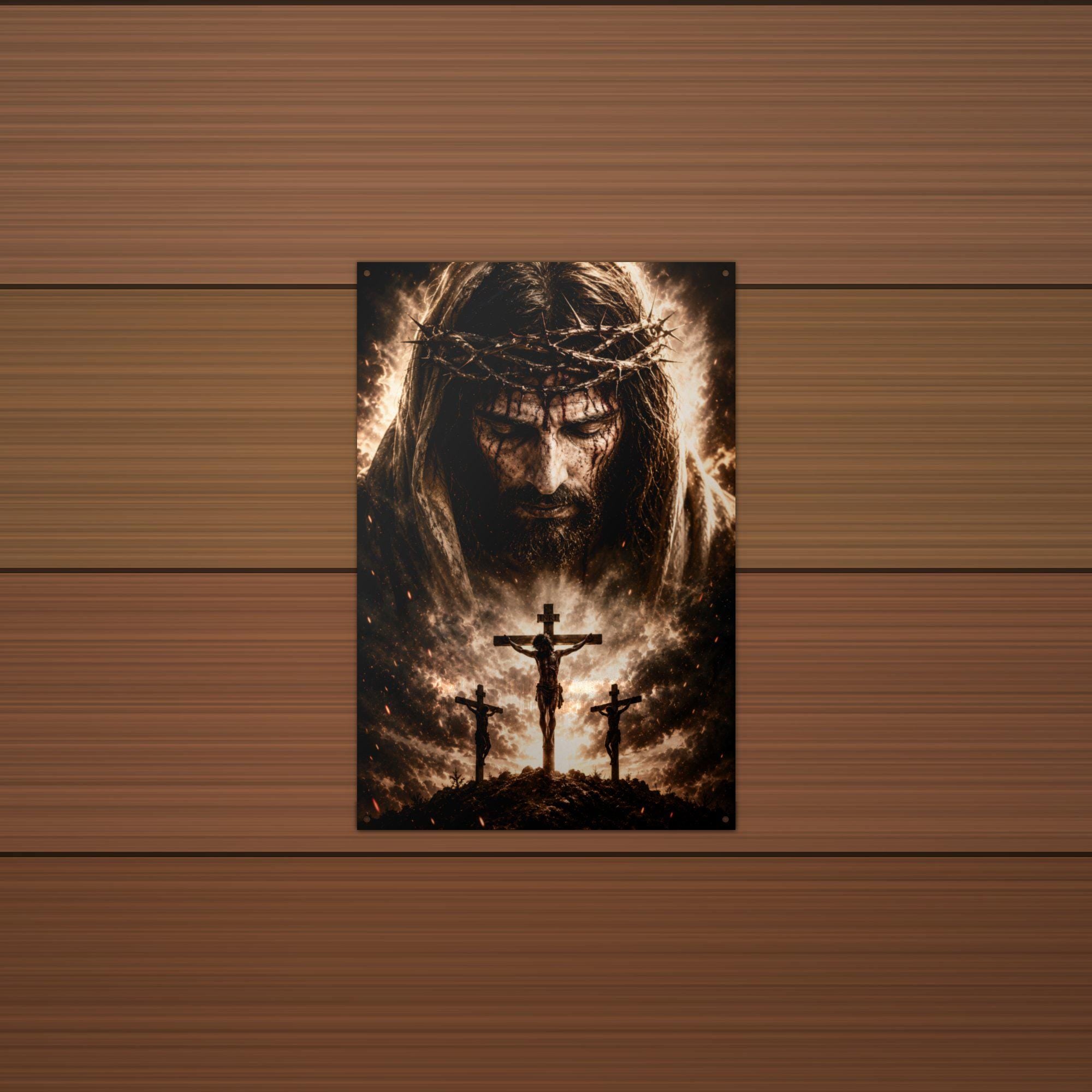 Crown of Thorns Christian Metal Sign Aluminum Sign — alternate angle