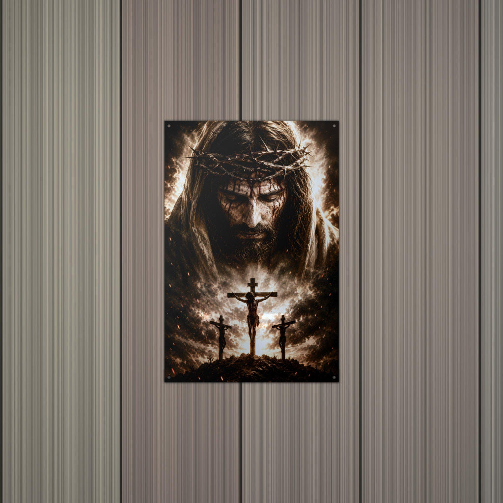 Crown of Thorns Christian Metal Sign Aluminum Sign — alternate angle