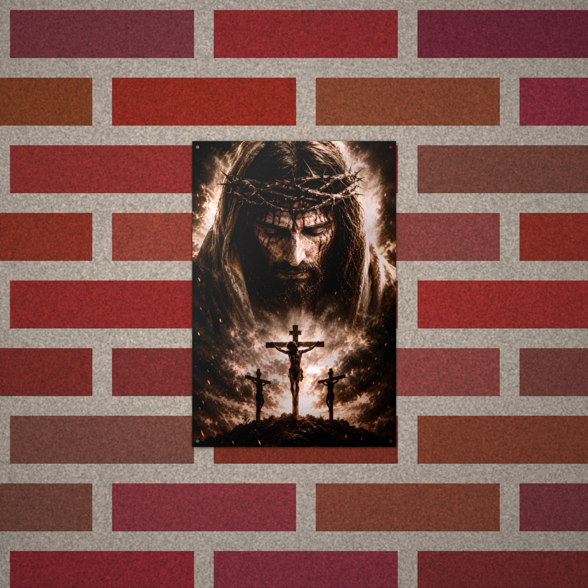 Crown of Thorns Christian Metal Sign Aluminum Sign — alternate angle
