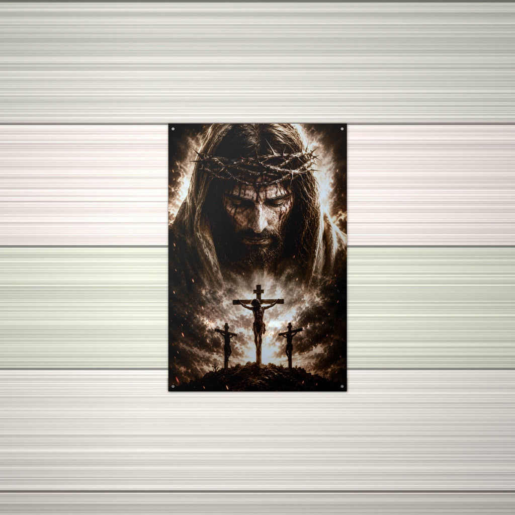 Crown of Thorns Christian Metal Sign Aluminum Sign — alternate angle