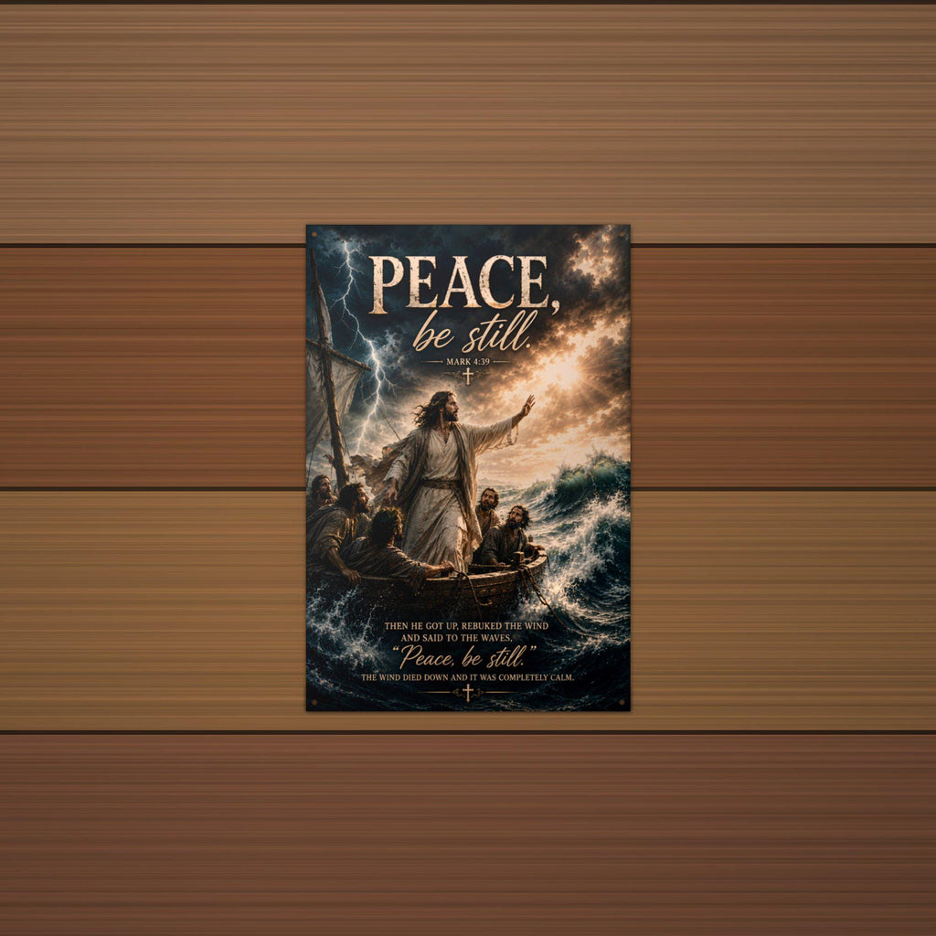 Peace Be Still Christian Metal Sign Aluminum Sign — alternate angle