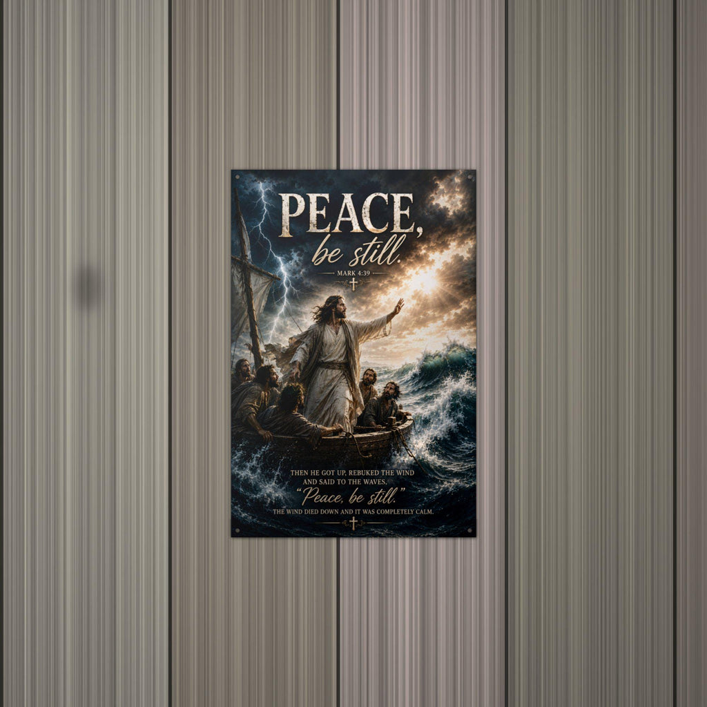 Peace Be Still Christian Metal Sign Aluminum Sign — alternate angle