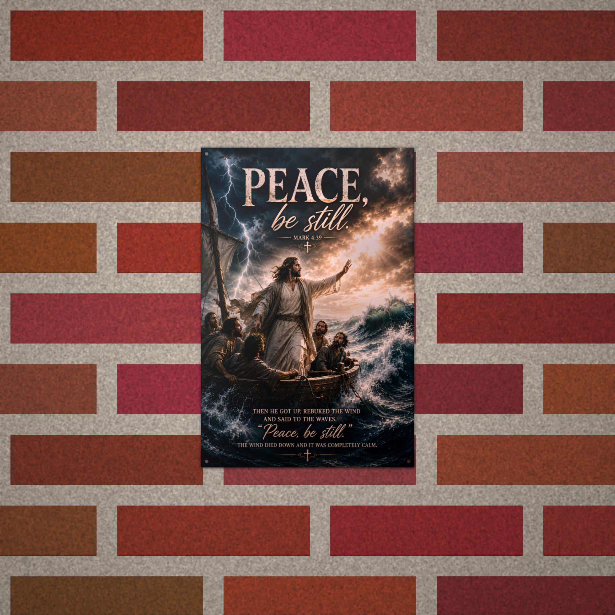 Peace Be Still Christian Metal Sign Aluminum Sign — alternate angle