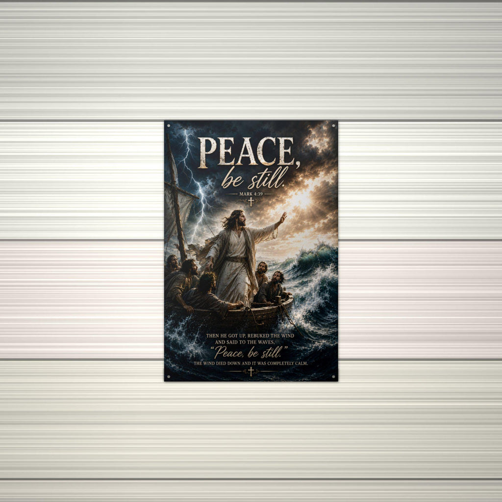 Peace Be Still Christian Metal Sign Aluminum Sign — alternate angle