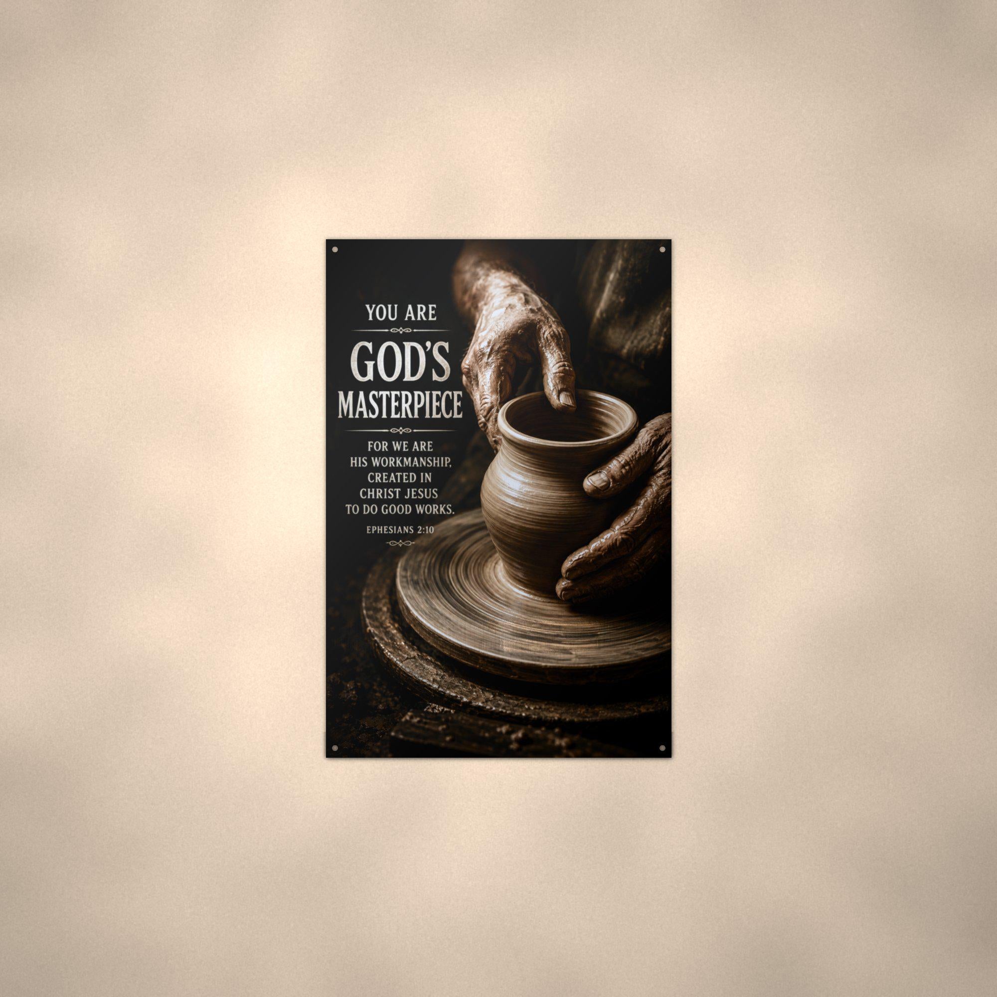 Gods Masterpiece Christian Metal Sign Aluminum Sign — lifestyle setting
