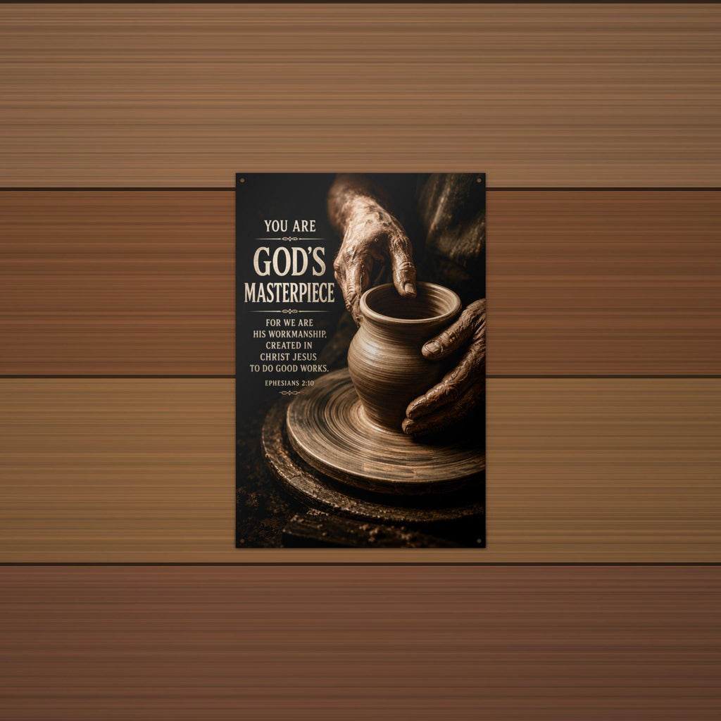 Gods Masterpiece Christian Metal Sign Aluminum Sign — alternate angle