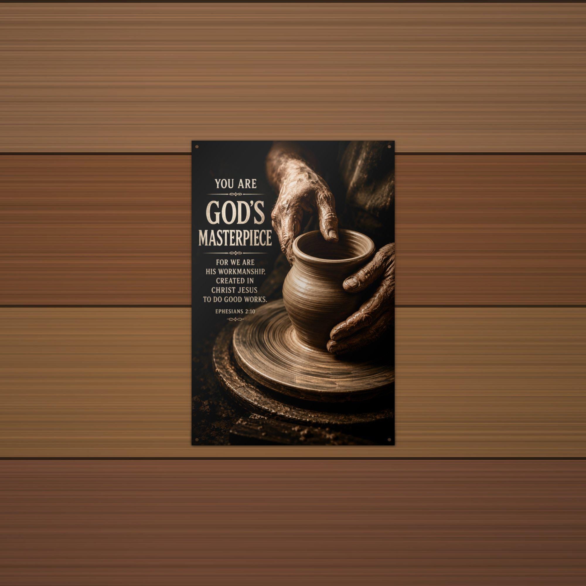 Gods Masterpiece Christian Metal Sign Aluminum Sign — alternate angle