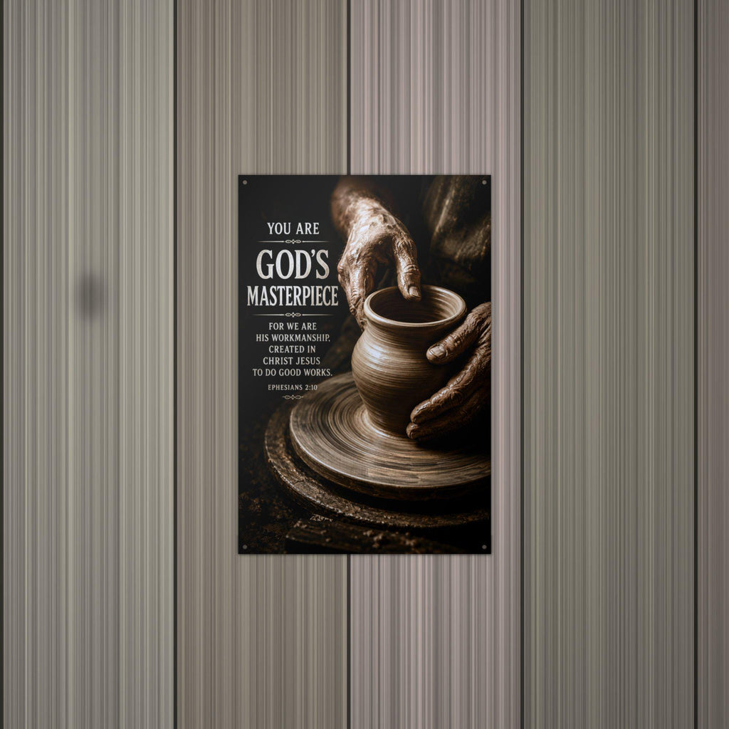 Gods Masterpiece Christian Metal Sign Aluminum Sign — alternate angle