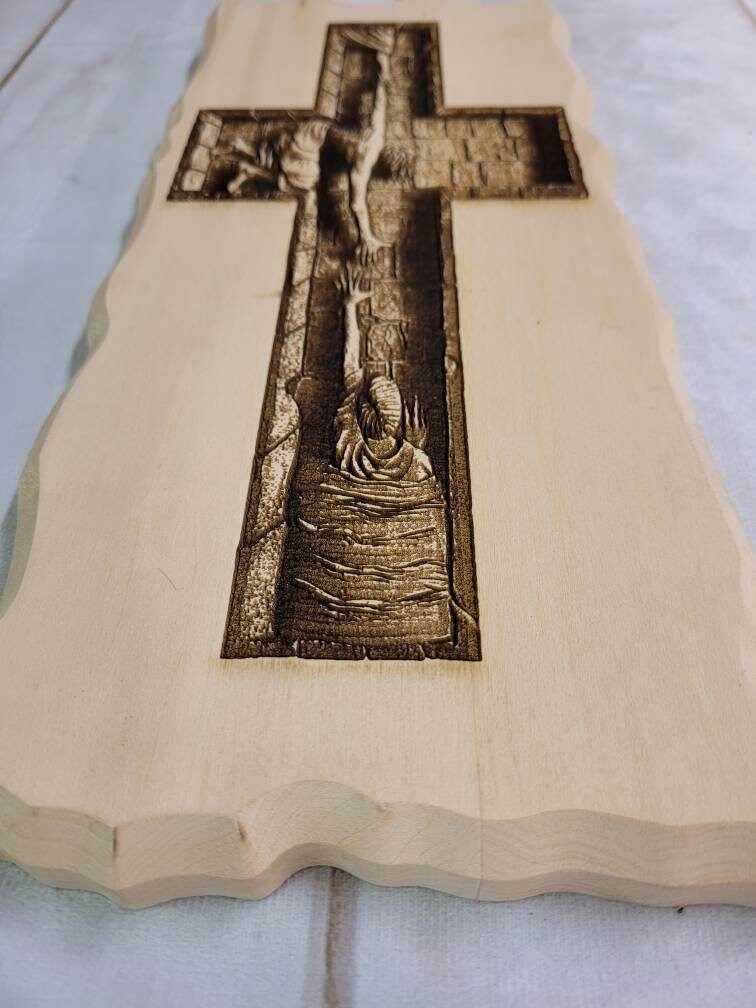 Hope Well Cross Christian Wood Sign Wood Sign — alternate angle