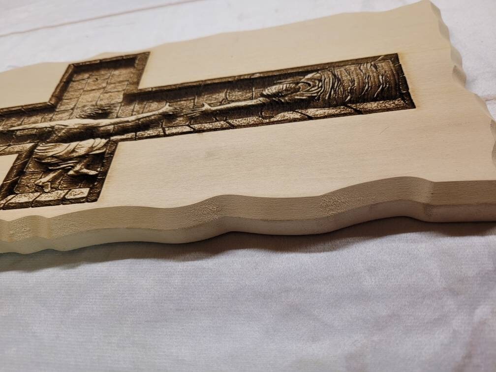 Hope Well Cross Christian Wood Sign Wood Sign — alternate angle