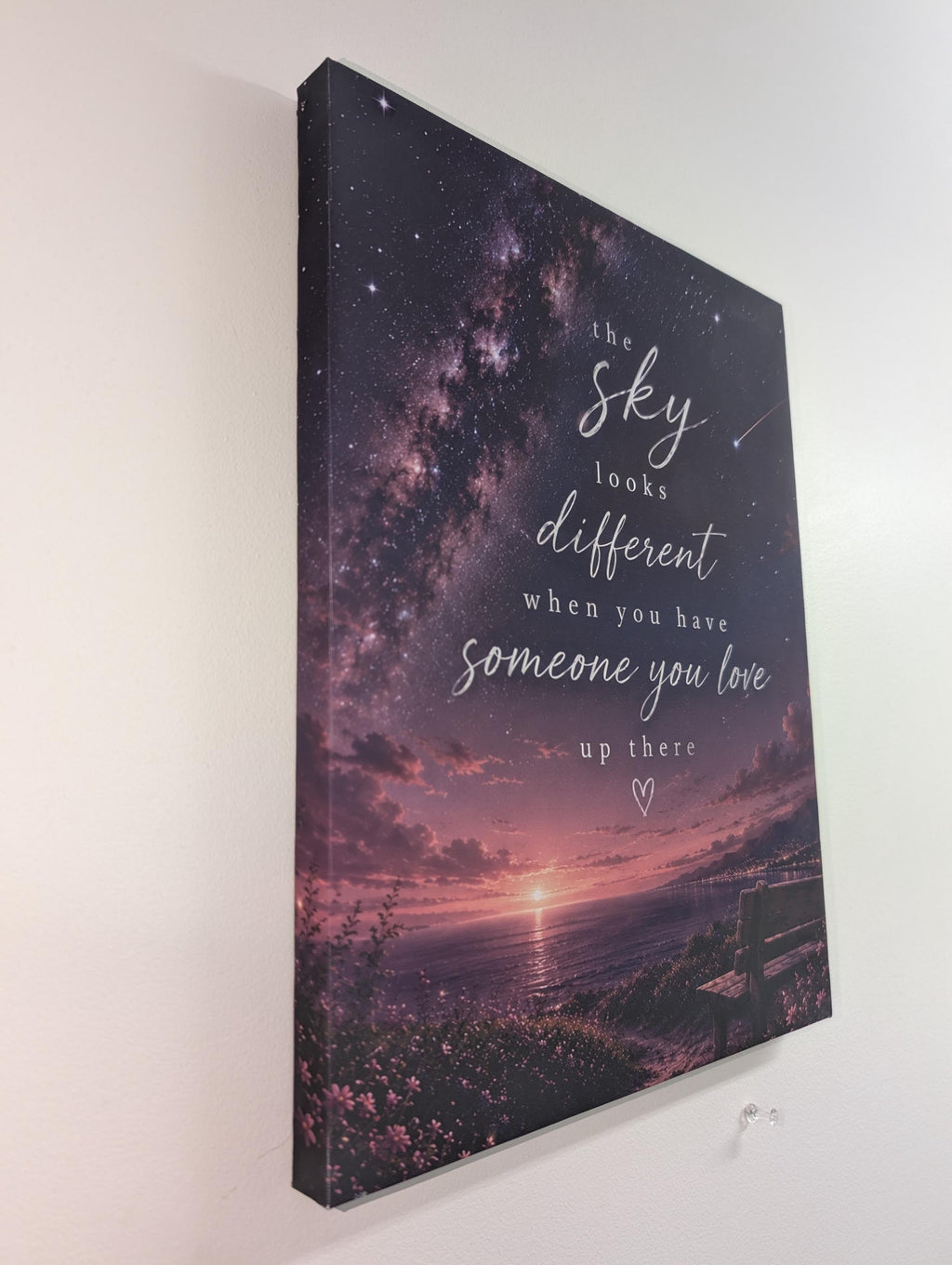The Sky Looks Different Canvas Print Canvas Print — shown on a rustic wall