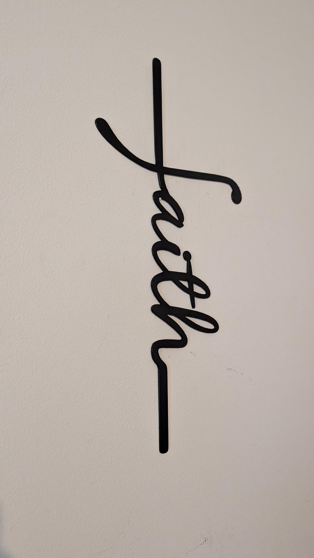 Faith Cross Script Christian Metal Sign Aluminum Sign — alternate angle