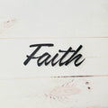 Faith Script Christian Metal Sign Aluminum Sign — front view on white background