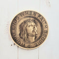 Jesus Solid Pine Christian Wood Sign Wood Sign — front view on white background