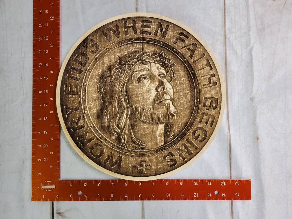 Jesus Solid Pine Christian Wood Sign Wood Sign — alternate angle