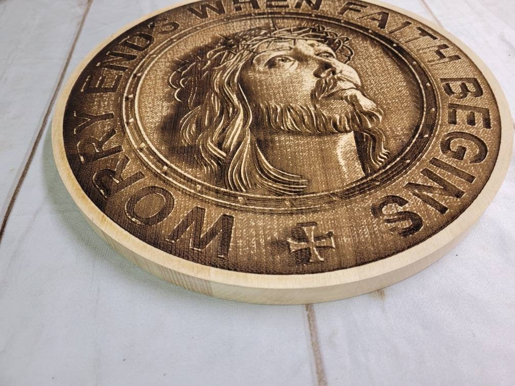 Jesus Solid Pine Christian Wood Sign Wood Sign — alternate angle