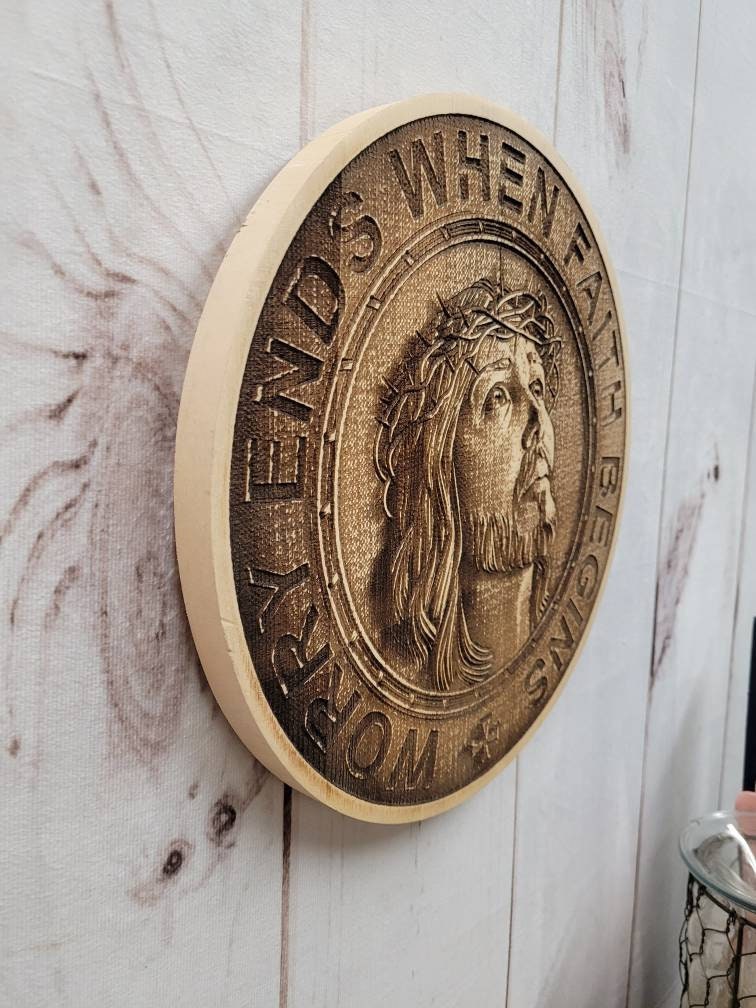 Jesus Solid Pine Christian Wood Sign Wood Sign — alternate angle