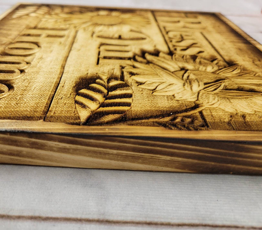 Bless Our Home Sunflower Wood Sign Wood Sign — alternate angle