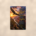 Wings Like Eagles River Canyon — Isaiah 40:31 aluminum metal sign 8" x 12" - front view on warm wall