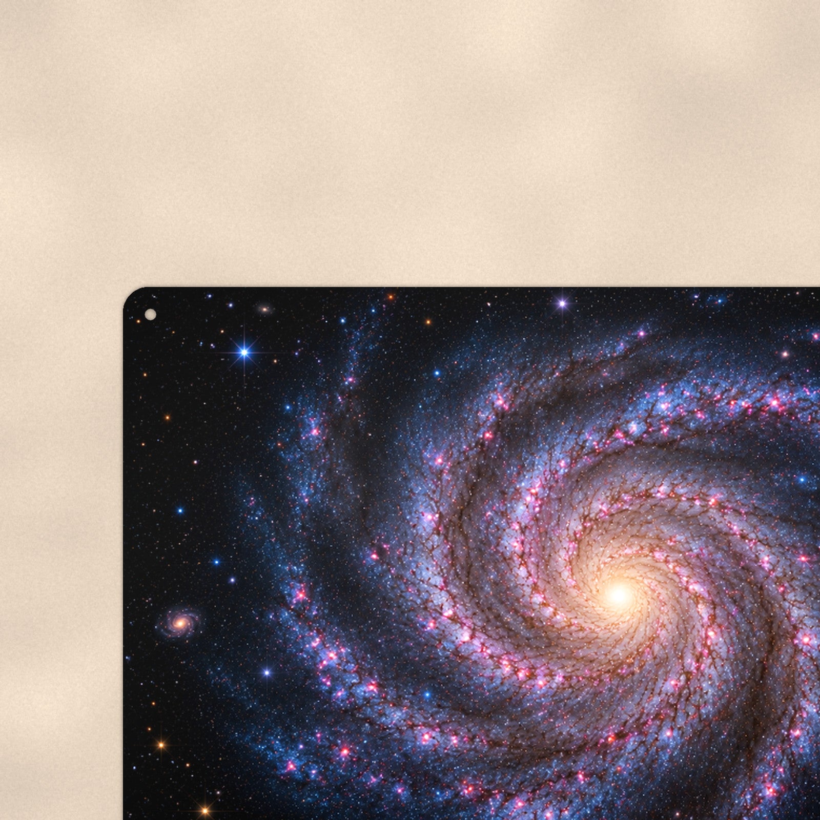 Grand Spiral Galaxy aluminum metal sign 12" x 8" - close-up view of the printed artwork