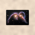 Colliding Galaxies aluminum metal sign 12" x 8" - front view on warm wall