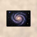 Classic Spiral Galaxy aluminum metal sign 12" x 8" - front view on warm wall