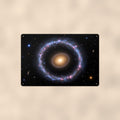 Golden Ring Galaxy aluminum metal sign 12" x 8" - front view on warm wall