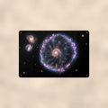 Cartwheel Galaxy aluminum metal sign 12" x 8" - front view on warm wall