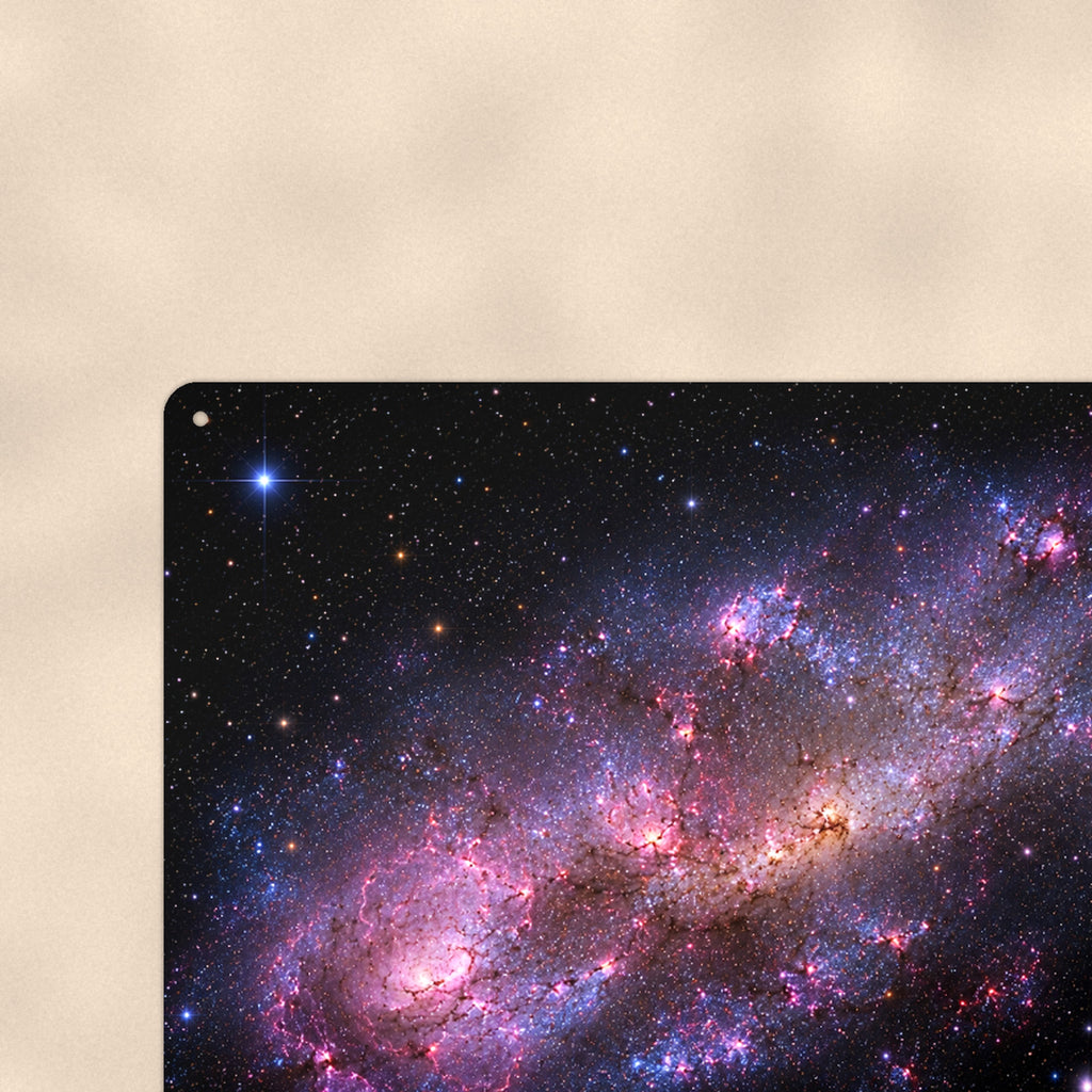 Pink Irregular Galaxy Cloud aluminum metal sign 12" x 8" - close-up view of the printed artwork