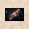 Edge-On Galaxy Golden Core aluminum metal sign 12" x 8" - front view on warm wall