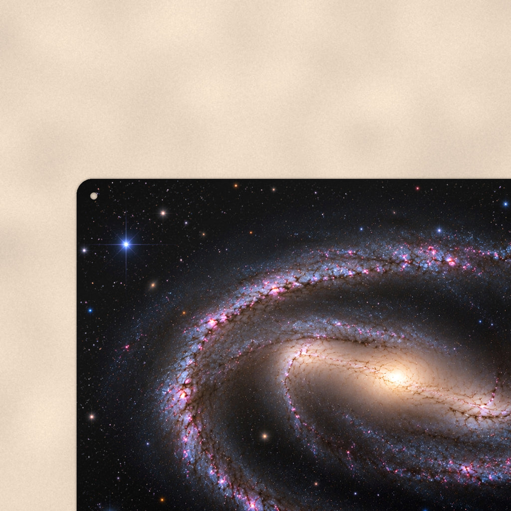 S-Curve Spiral Galaxy aluminum metal sign 12" x 8" - close-up view of the printed artwork
