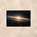 Sombrero Galaxy aluminum metal sign 12" x 8" - front view on warm wall