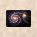 Twin Spiral Galaxies aluminum metal sign 12" x 8" - front view on warm wall