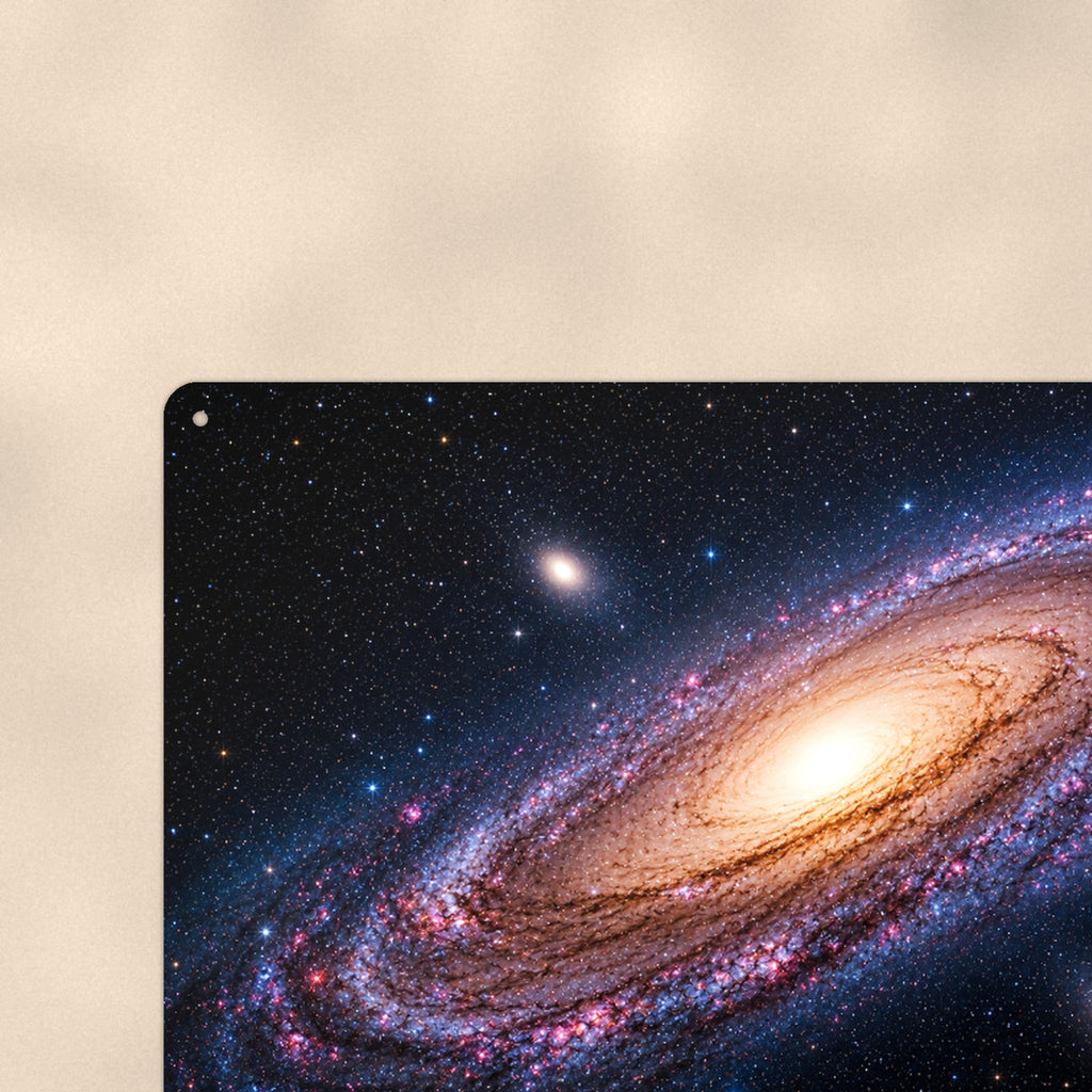 Great Spiral in Andromeda Style aluminum metal sign 12" x 8" - close-up view of the printed artwork