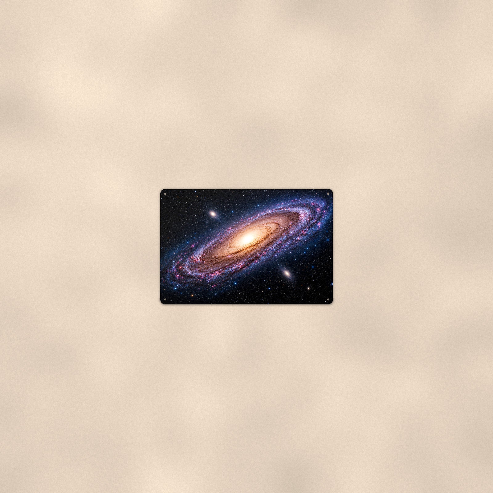 Great Spiral in Andromeda Style aluminum metal sign 12" x 8" - room view on warm wall