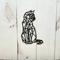 Minimalist Black Cat Metal Wall Art Aluminum Sign — front view on white background